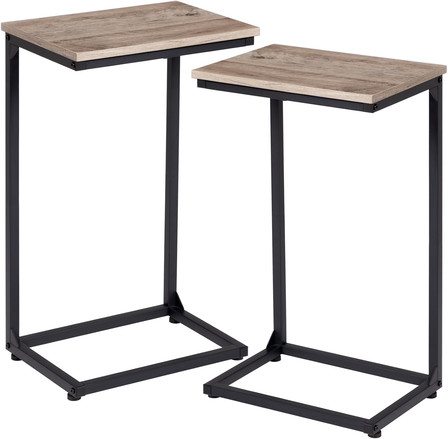 Space-Saving C-shaped End Tables - Set of 2