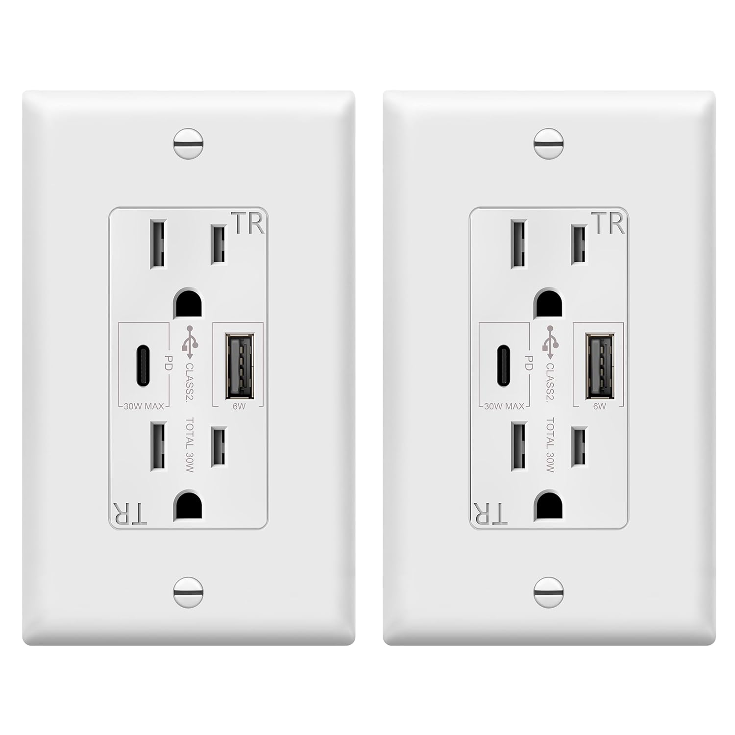 TOPGREENER USB Outlet with 36W Power Delivery for Fast Charging