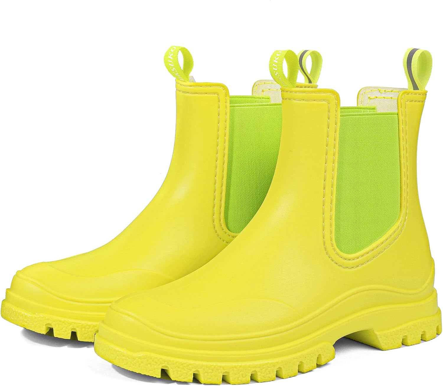 DKSUKO Women's Short Rain Boots: Waterproof Garden Chelsea Boot