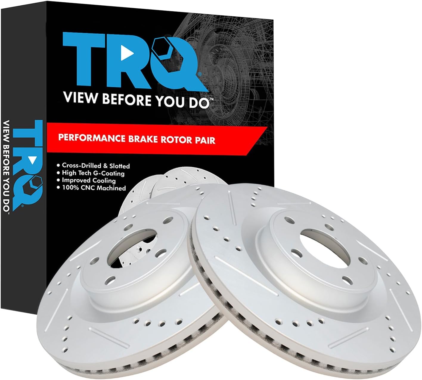 TRQ Front Performance Brake Rotors Set for Ford Edge & Lincoln MKX