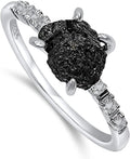 Real Raw Crystal Dainty Ring white Gold Birthstone - Nature