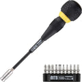 Ball Grip Ratchet Interchangeable Screwdriver with 10 PC Bit Set