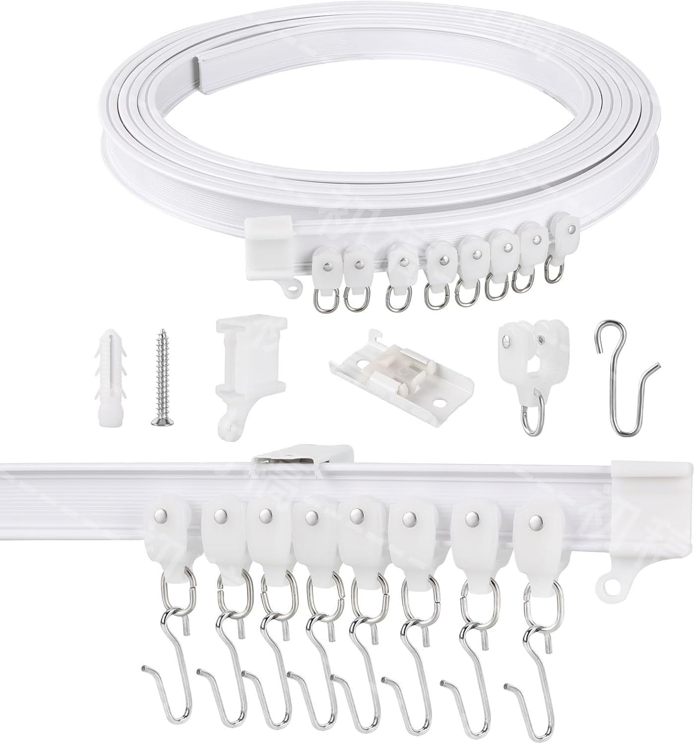 Bendable Ceiling Curtain Track Set - Flexible Design for Any Space! (CEILINGRAIL)