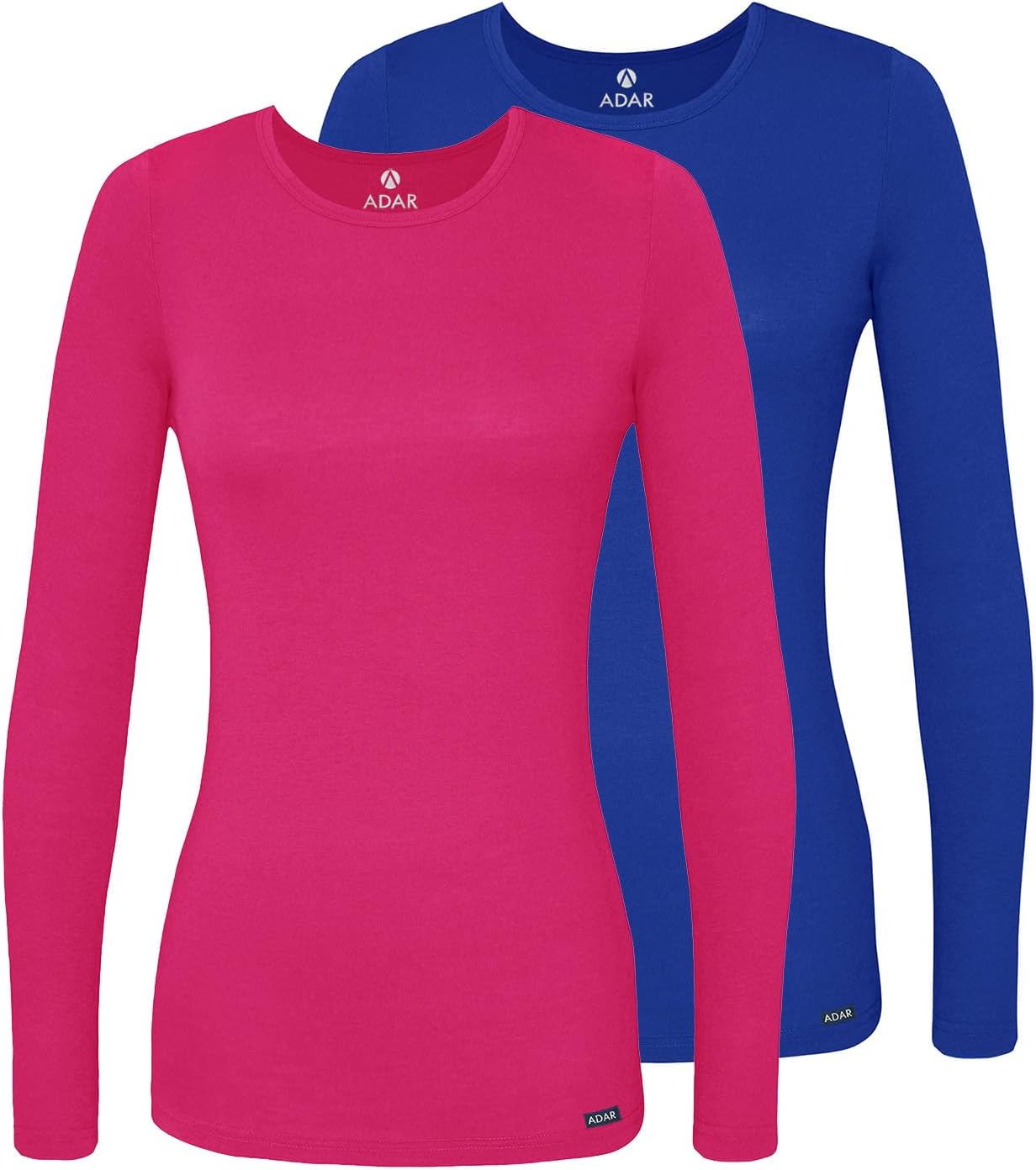 Adar Underscrubs for Women - Long Sleeve Comfort Tee 2 Pack