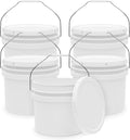 3.5-Gallon White Bucket Pail Container with Lid - Durable Food Grade