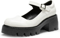 Mary Jane Platform Pumps - Chunky Low Heel Retro Style
