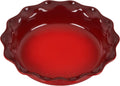 Le Creuset Stoneware 9ft Heritage Pie Dish, Cerise - Even Baking