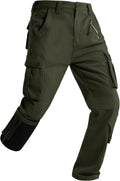 Men's Fleece Lined Hiking Cargo Pants - Insulated Winter Workwear soft