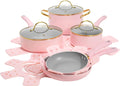 Epic Nonstick Pots and Pans Set for Stylish Cooking in Pink