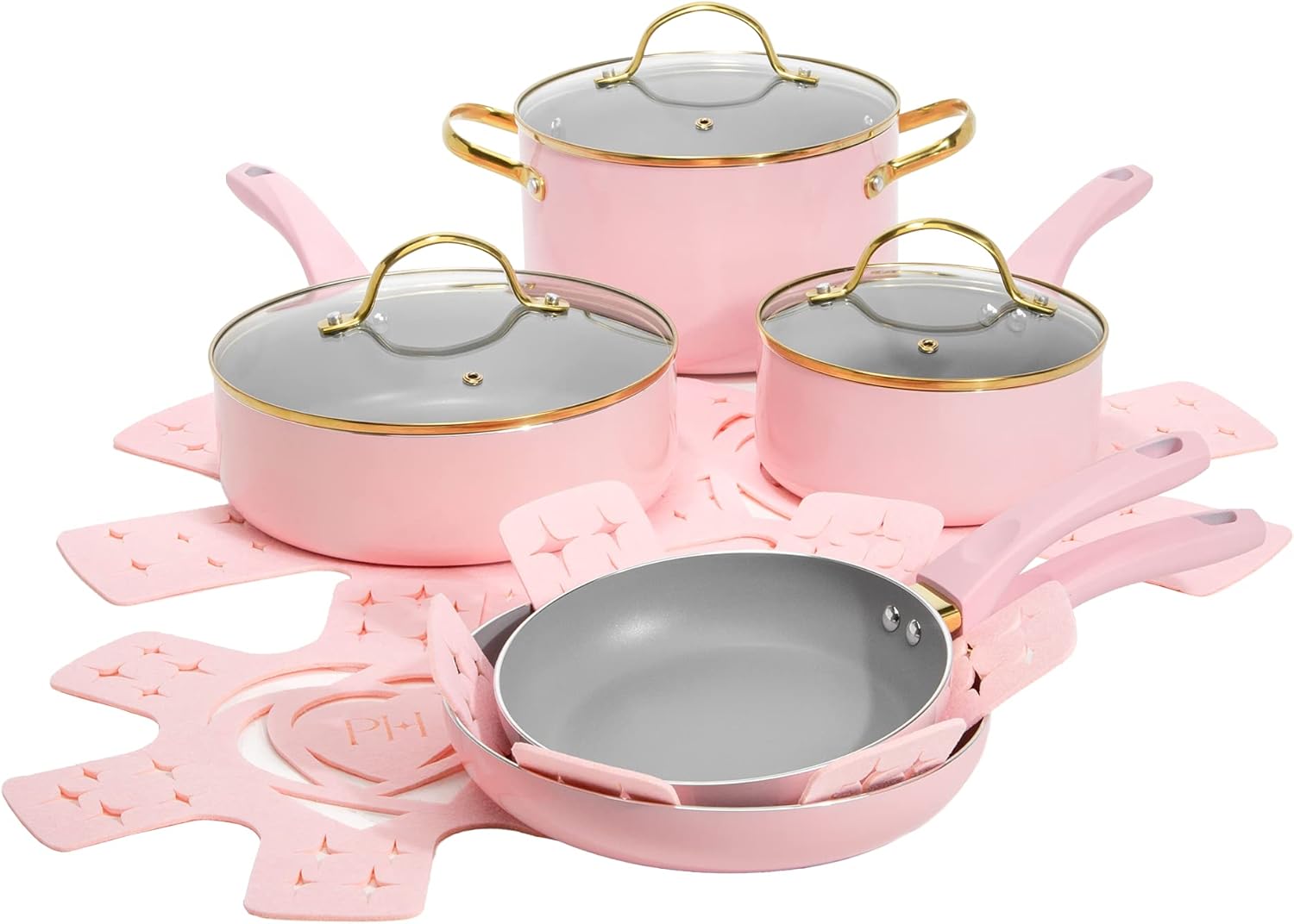 Epic Nonstick Pots and Pans Set for Stylish Cooking in Pink