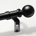 Black Extra Long Curtain Rods for Windows 120 to 170 in - Heavy Duty