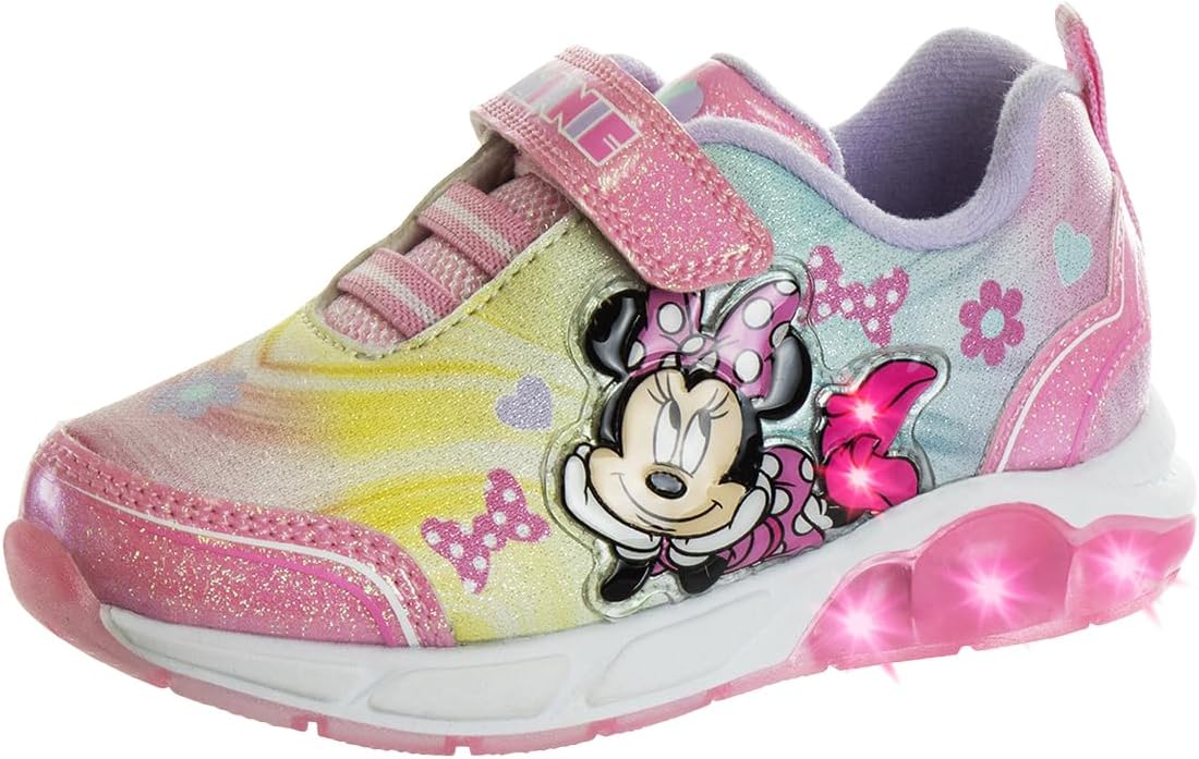 Minnie Mouse Light Up Laceless Running Shoes for Girls
