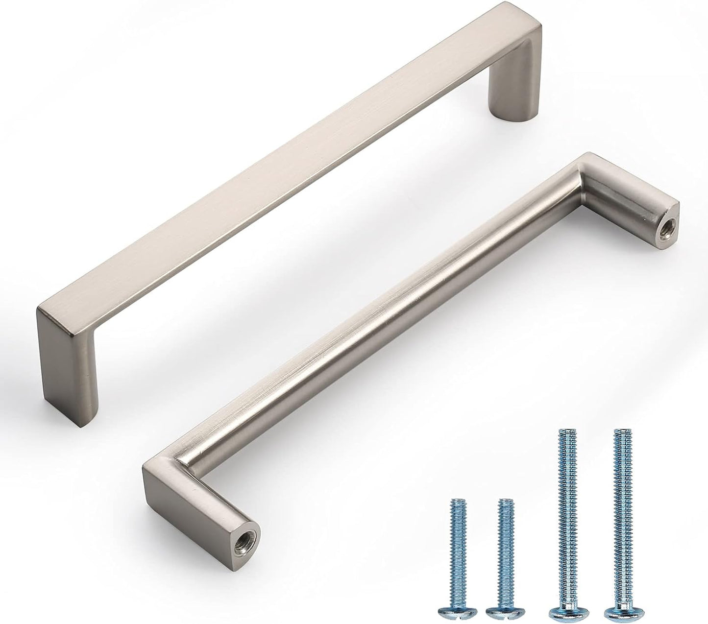 Brushed Satin Nickel Cabinet Handles - 10 Pack 5 Inch Pulls
