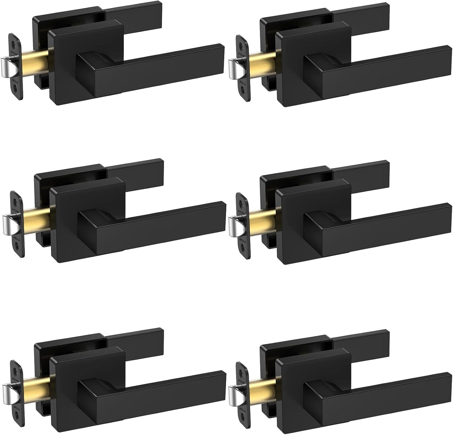 TICONN Matte Black Door Handle Heavy Duty Reversible Square Lever