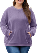 Plus Size Corduroy Sweatshirt Oversized Crewneck Pullover (Style DNKL)