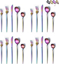 Matte Rainbow Flatware Set 40 Pieces - Colorful Titanium Plating