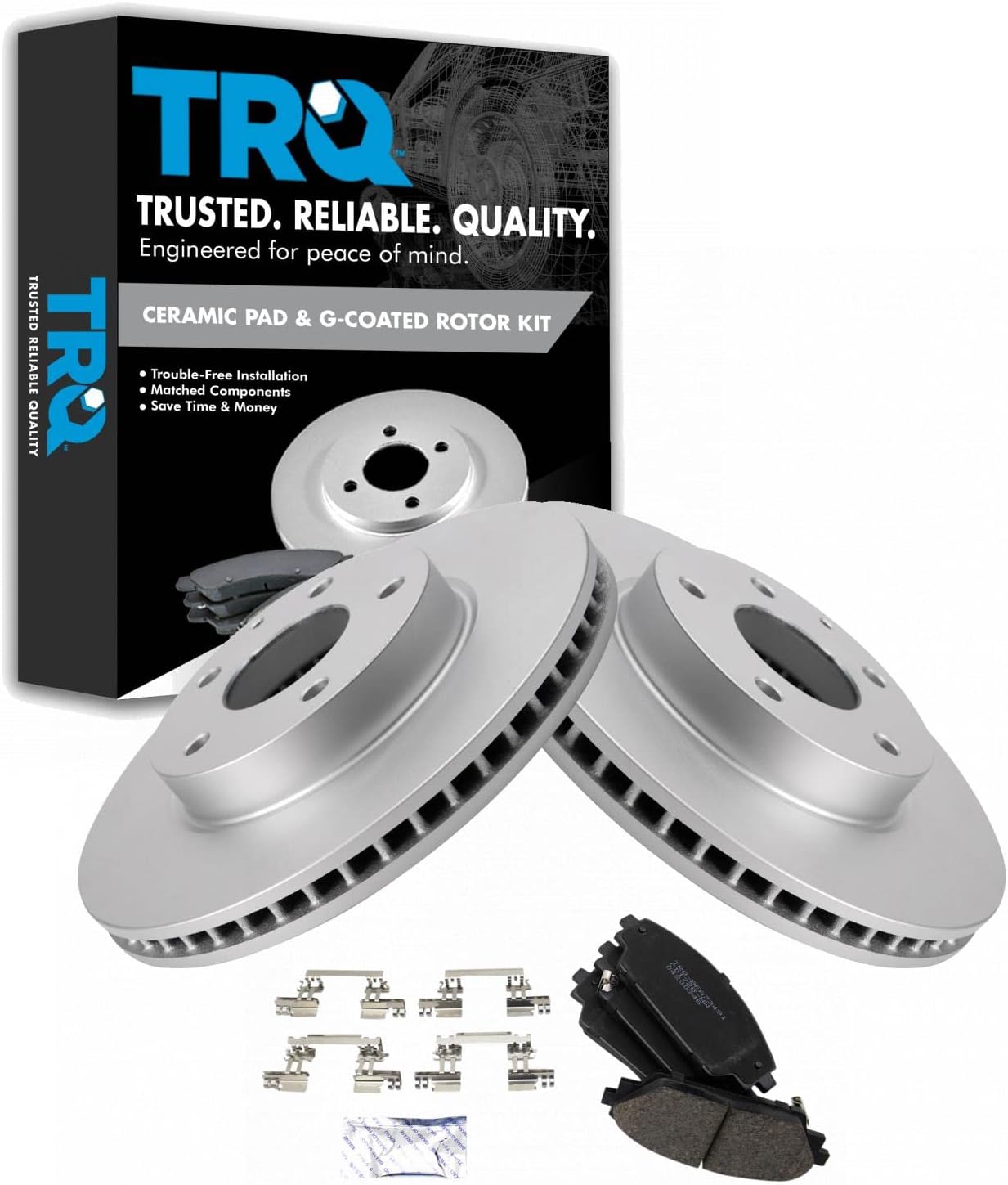 TRQ Front Brake Pad & Rotor Kit for Mazda 3 and CX-3 Vehicles