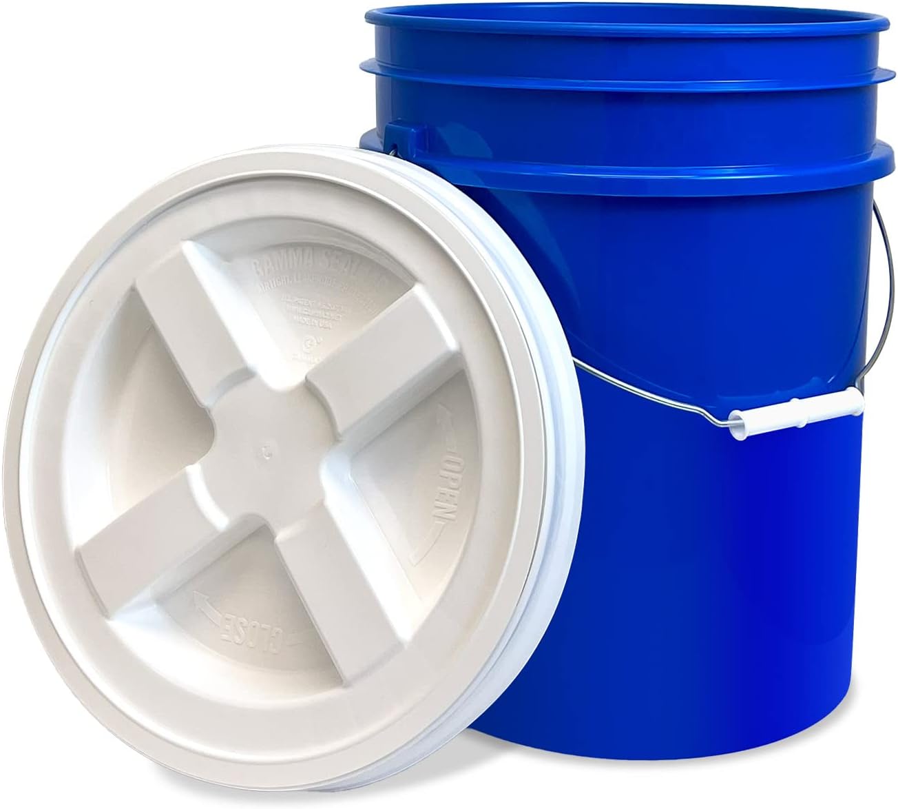 5 Gallon White Bucket with Airtight Lid for Food Storage