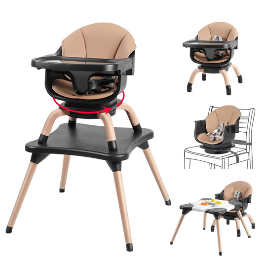 7 in 1 Convertible Baby High Chair with 360 Rotating Seat