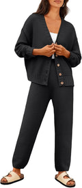 Womens Cardigan Pants Set - Slouchy 2-Piece Loungewear