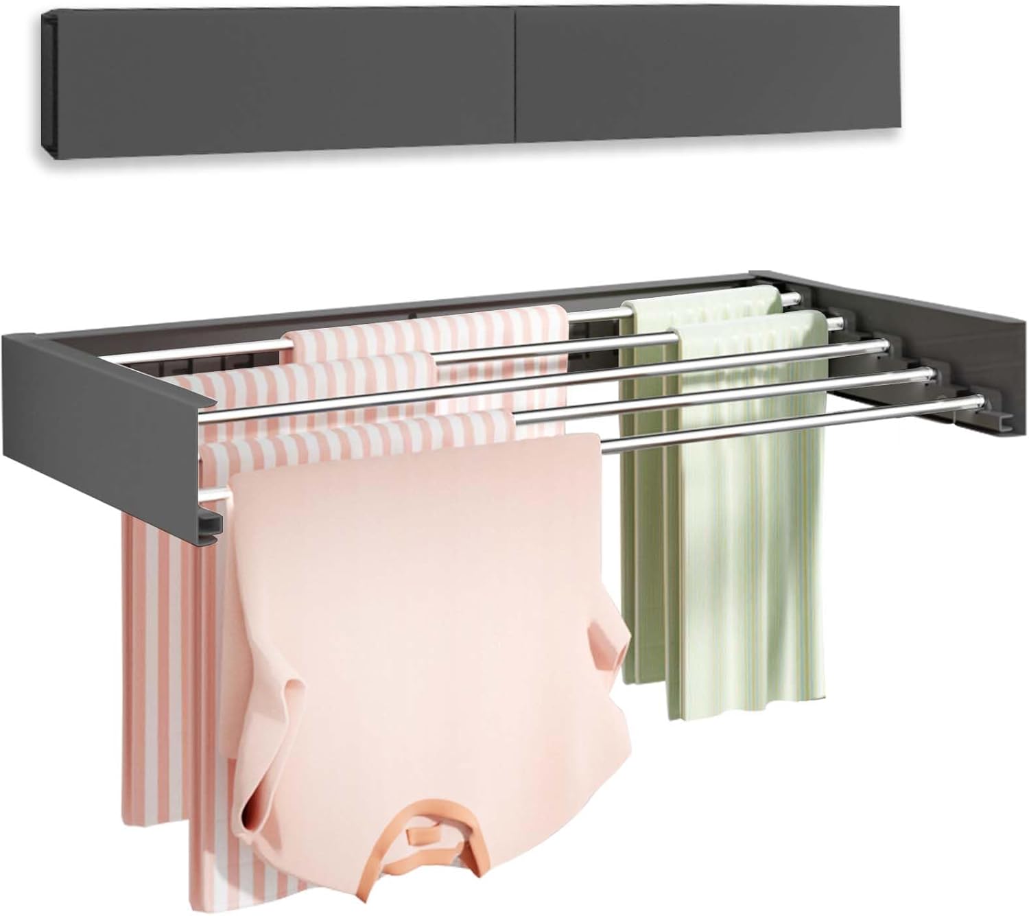 Wall Mounted Clothes Drying Rack 32in for Indoor Laundry Needs