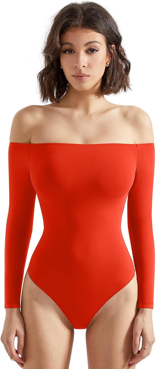 SUUKSESS Women Off the Shoulder Long Sleeve Bodysuit Review