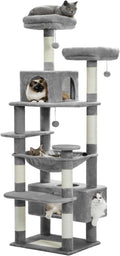 72 in Cat Tree and Tower for Large Cats - Tall 8-Level Playhouse