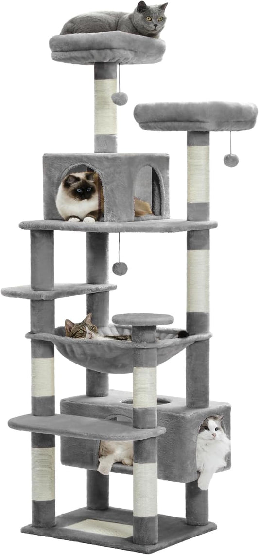 72 Inch Cat Tree for Indoor Cats - Large Climbing Tower