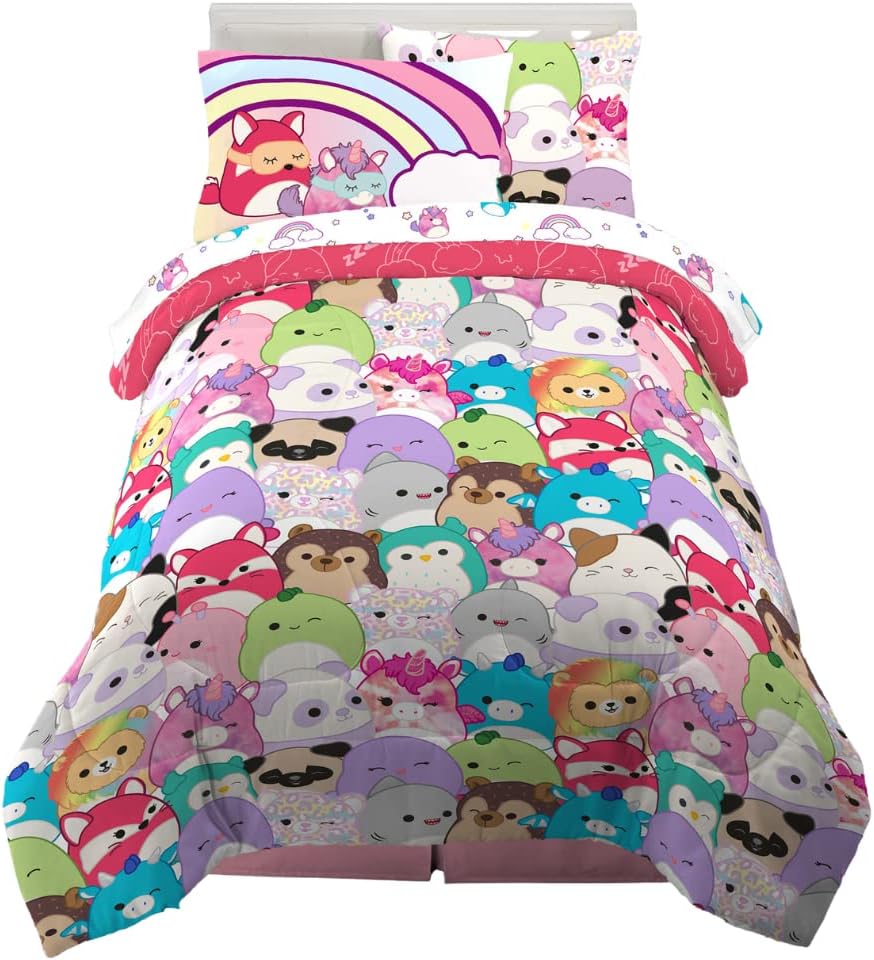 Squishmallows Bedding Set for Twin Size Bed - 5 Piece Comforter