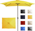 8x10FT Rectangular Patio Umbrella Yellow - Crank Lift Shade