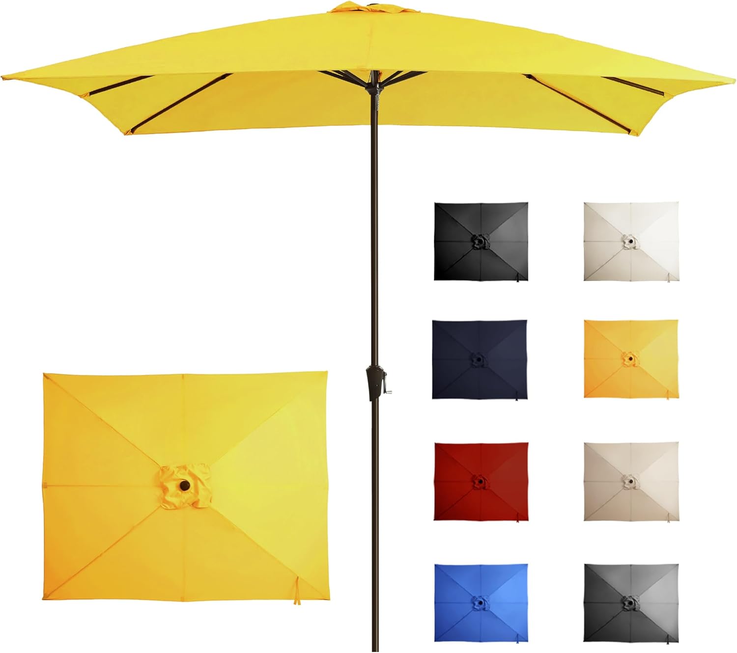 8x10FT Large Rectangular Patio Umbrella for Outdoor Shade