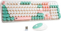 XuanGui Wireless Keyboard and Mouse Combo with Round Keycaps - Retro