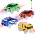 Tracks Cars Only Replacement Glow Race Cars - 4 Pack LED Kids Toy