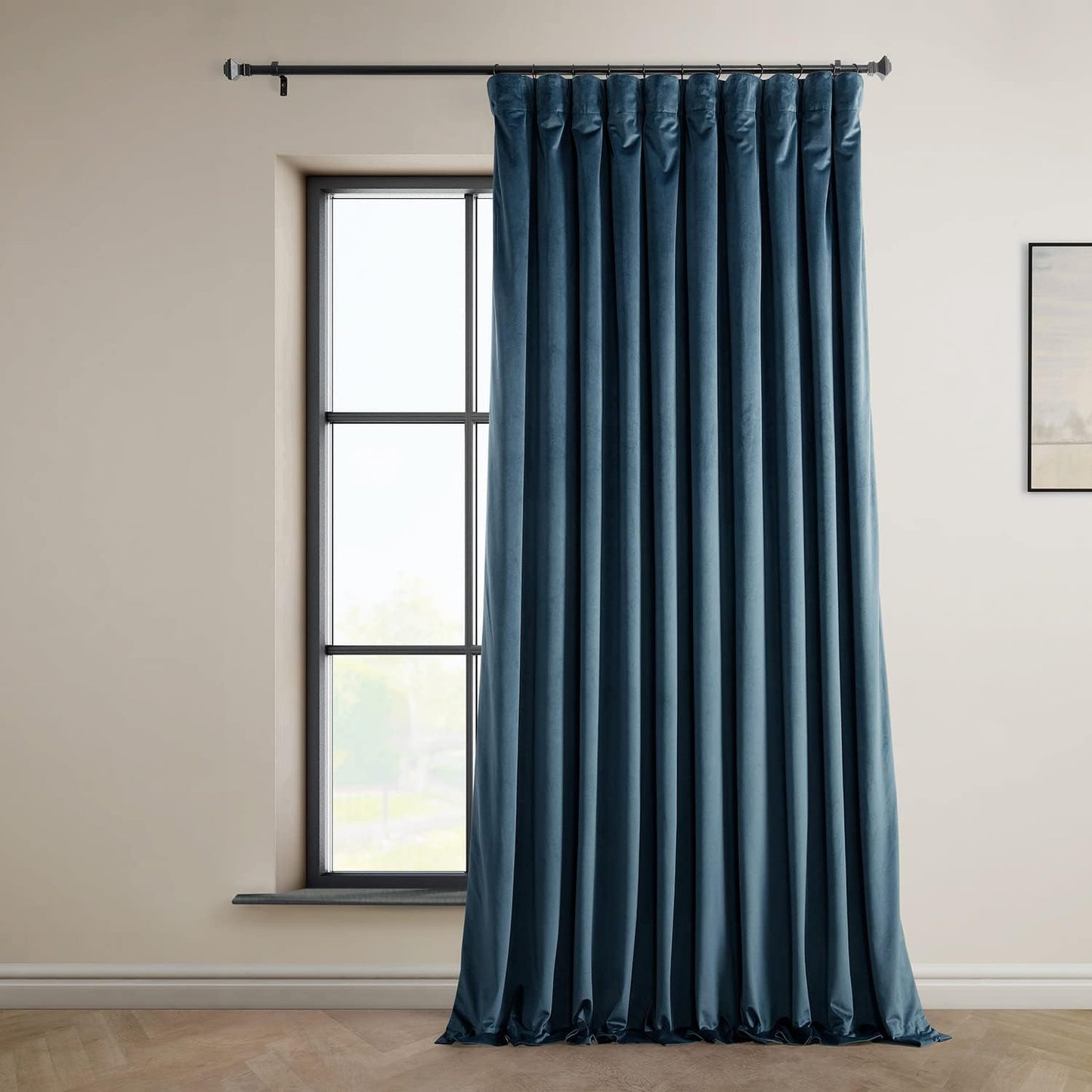 Heritage Plush Velvet Room Darkening Curtains 96 in Long