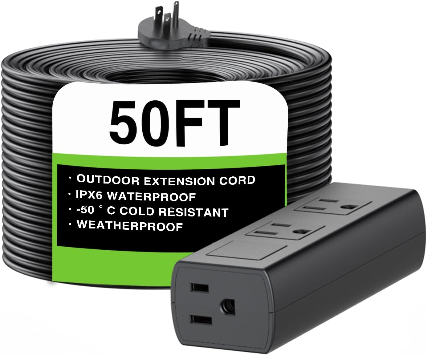 50FT Outdoor Extension Cord Waterproof for Lawn & Garden Use