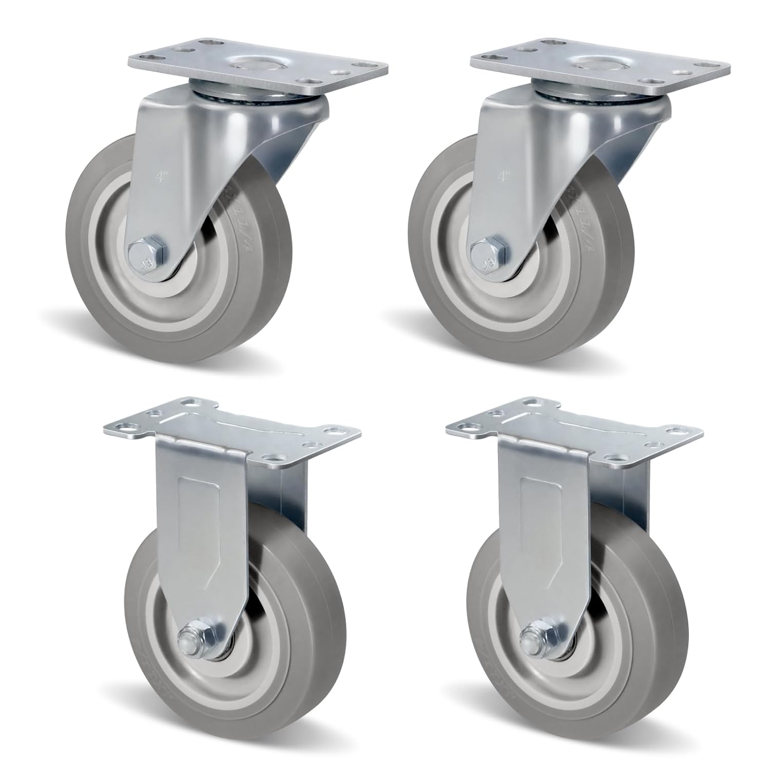 4 Inch Heavy Duty Caster Wheels Set of 4 for Cart Furniture
