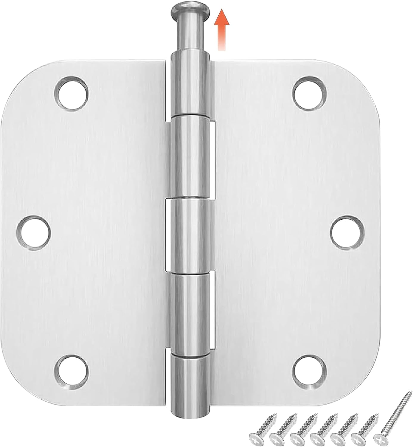 30 Pack Rounded Door Hinges Brushed Nickel for Interior Doors