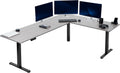 VIVO Electric Corner L-Shaped Standing Desk 84 x 63 in Dark Gray Top