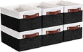 DECOMOMO Small Basket Storage Bins - Collapsible Cotton Organizer