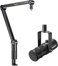 MAONO PD400X Dynamic Microphone with BA91 Boom Arm Bundle - Clear
