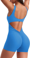 One Piece Workout Jumpsuit for Women - Backless V Back Scrunch Fit you