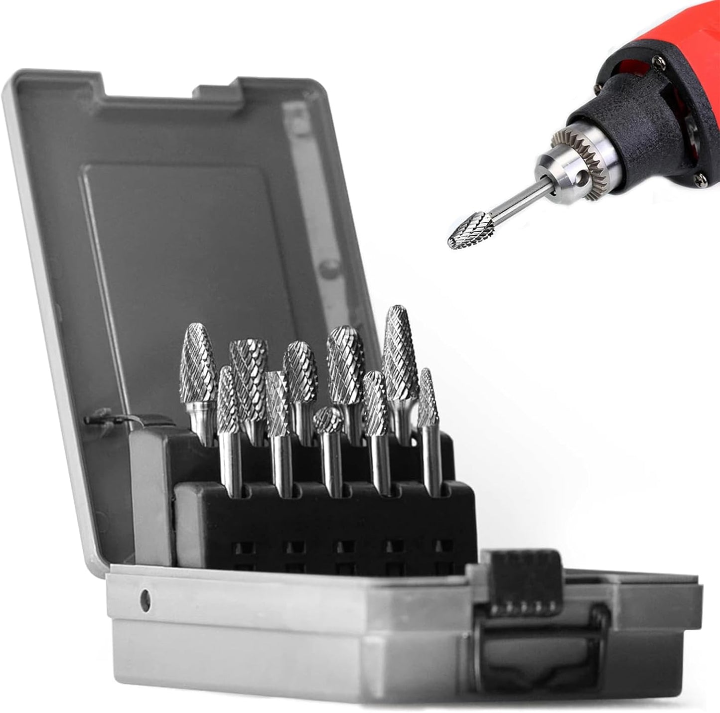 10PCS Carbide Rotary Burr Set - Versatile Die Grinding Bits