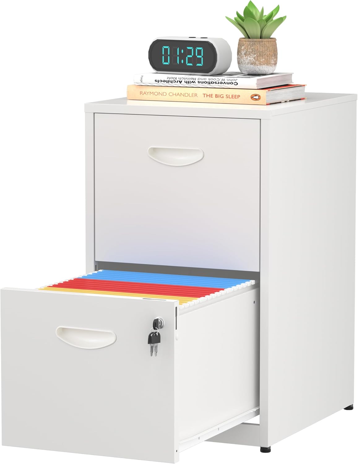 2 Drawer File Cabinet with Lock for Home Office Organization