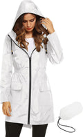 Lomon Women Waterproof Lightweight Rain Jacket Hooded Packable