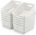 WYT 12-Pack Small Shelf Storage Weave Baskets - Tidy, Stackable