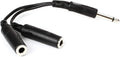 Hosa YPP-111 1/4 in TS to Dual 1/4 in TSF Y Cable - Signal Splitter