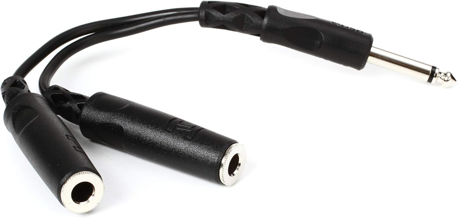 HOSA YPP-111 1/4 TS to Dual 1/4 TSF Y Cable - Connect Two Devices Easily!
