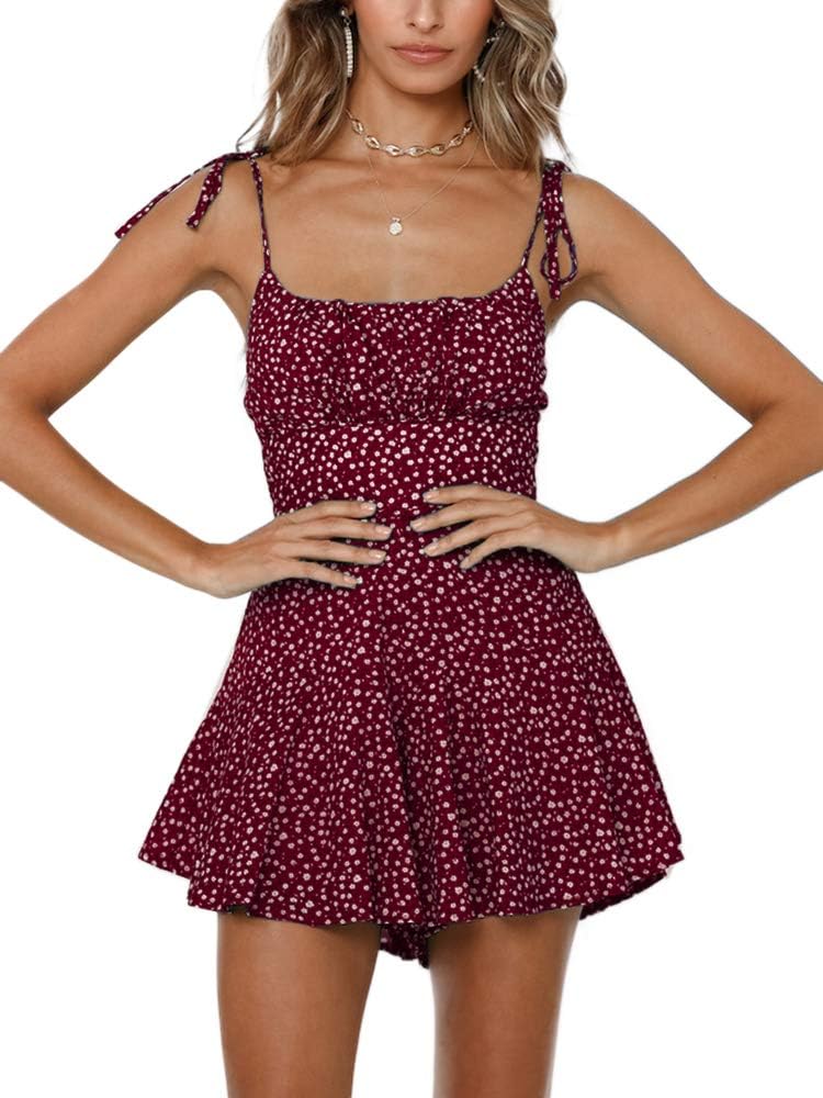 Boho Floral Wide Leg Short Romper for Stylish Summer Days