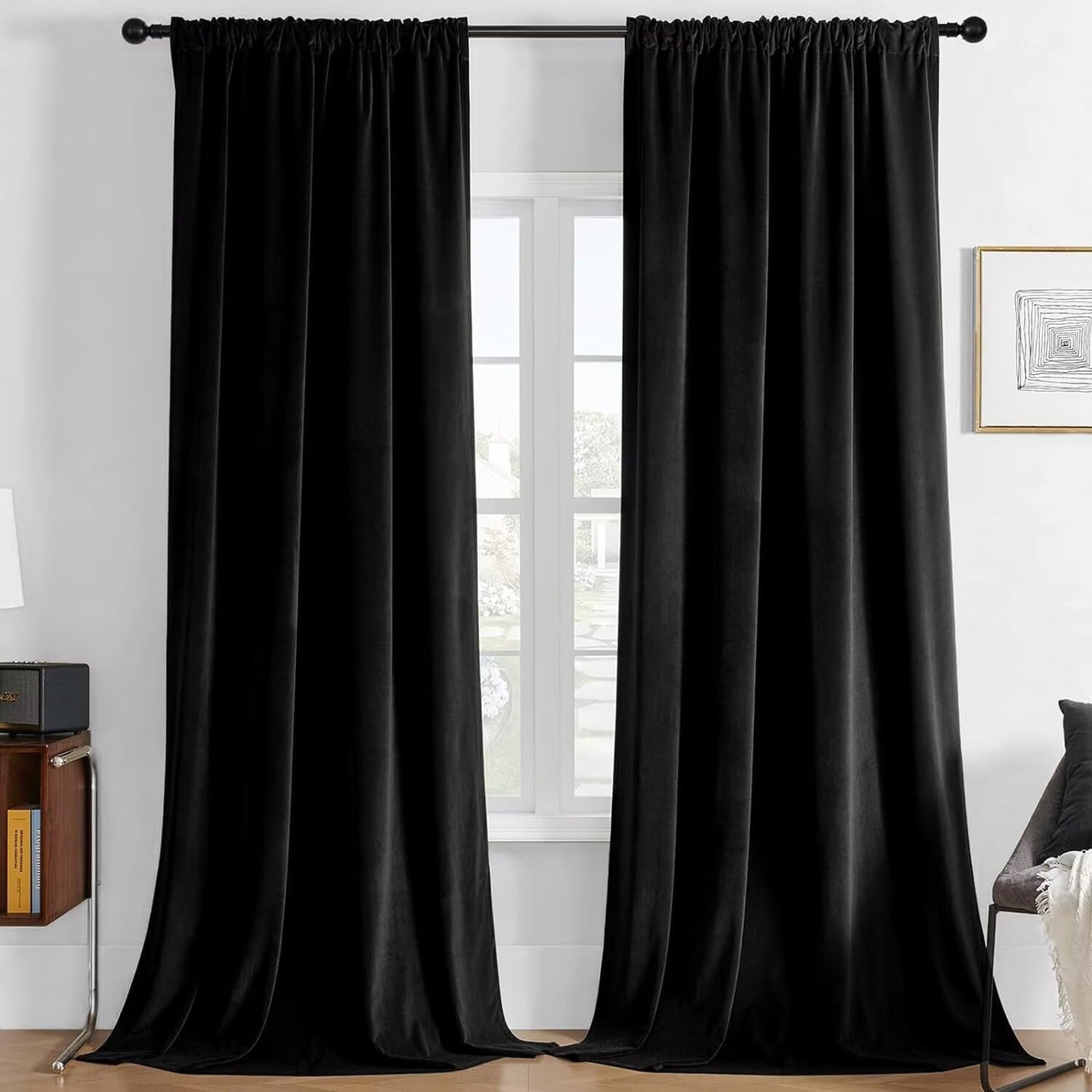 Super Soft Blackout Velvet Curtains by Joydeco