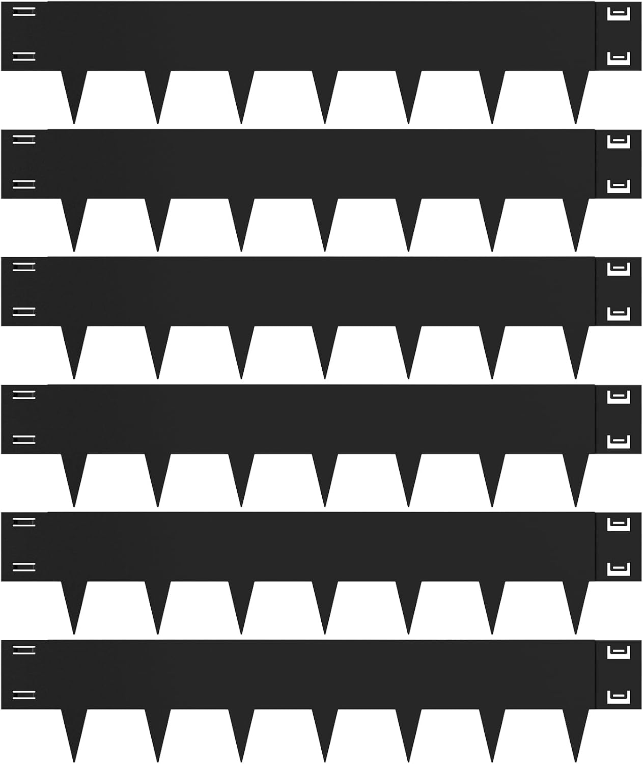 Black Steel Landscape Edging for Garden and Lawn - 6 Pack